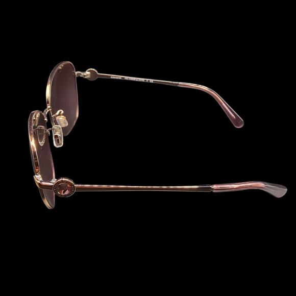Coach Women's Pilot Sunglasses Rose Gold Round 56mm - Picture 3 of 4